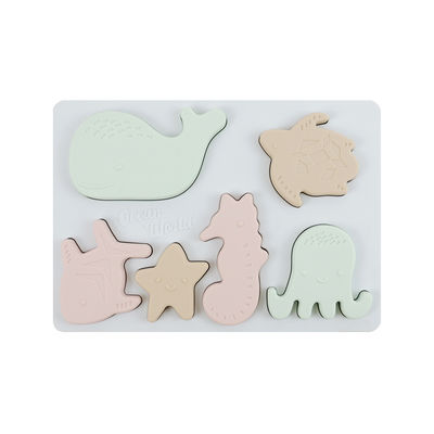 Sea Ocean Animals Silicone Puzzle , Educational Montessori Baby Puzzle