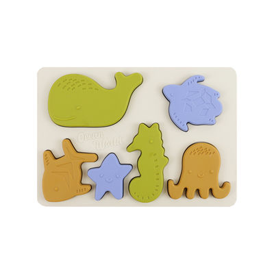 Sea Ocean Animals Silicone Puzzle , Educational Montessori Baby Puzzle