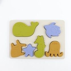 Sea Ocean Animals Silicone Puzzle , Educational Montessori Baby Puzzle