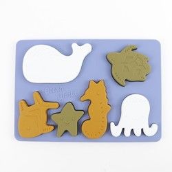 Sea Ocean Animals Silicone Puzzle , Educational Montessori Baby Puzzle