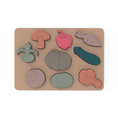 Vegetables Shape Montessori Jigsaws Puzzle Food Grade Silicone Material