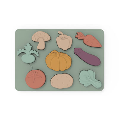 Vegetables Shape Montessori Jigsaws Puzzle Food Grade Silicone Material