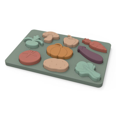 Vegetables Shape Montessori Jigsaws Puzzle Food Grade Silicone Material