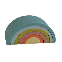 Customized Soft Silicone Toys Rainbow Stacking For Baby Educational