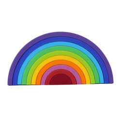 Customized Soft Silicone Toys Rainbow Stacking For Baby Educational