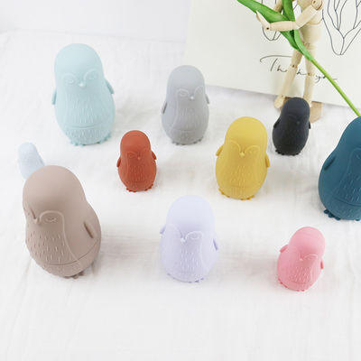 chewing silicone Penguin silicone stacking toy  Baby Silicone Toys Stacking For Toddler Bathing Play