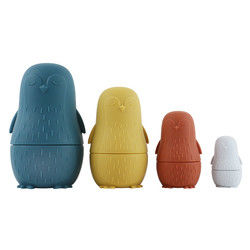 chewing silicone Penguin silicone stacking toy  Baby Silicone Toys Stacking For Toddler Bathing Play