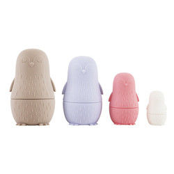 chewing silicone Penguin silicone stacking toy  Baby Silicone Toys Stacking For Toddler Bathing Play