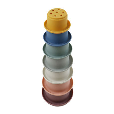 Educational Silicone Stacking Cups For Teething Building Blocks