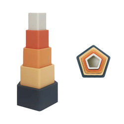 Toddler Educational Silicone Stacking Blocks With Star Heart Flower Shape