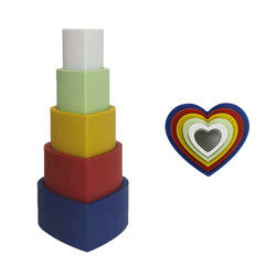 Toddler Educational Silicone Stacking Blocks With Star Heart Flower Shape