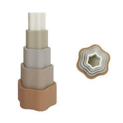 Toddler Educational Silicone Stacking Blocks With Star Heart Flower Shape