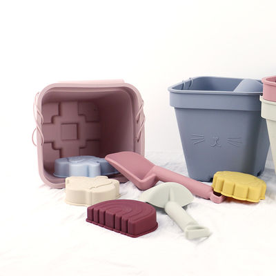 Unisex Baby Silicone Toys , Silicone Beach Bucket Set With Customize Logo
