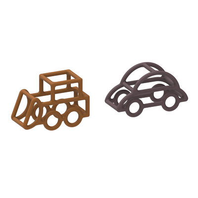 Car Shape Baby Silicone Toys Multi Color Food Grade Nontoxic Material