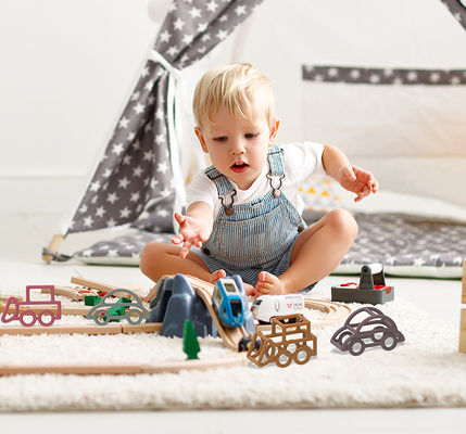 Car Shape Baby Silicone Toys Multi Color Food Grade Nontoxic Material