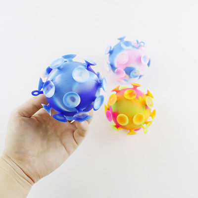 Multi Colored Baby Silicone Toys Suction Cup Ball For Children Party