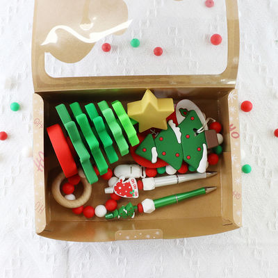 OEM Food Grade Baby Silicone Toys Eco Friendly For Christmas Tree Stacking
