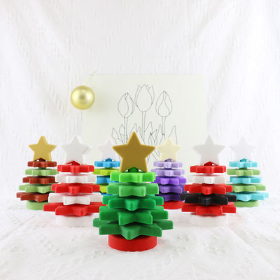 Babe Soft Silicone Stacking Rings Blocks With Christmas Tree Shape