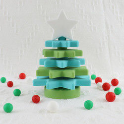 Babe Soft Silicone Stacking Rings Blocks With Christmas Tree Shape