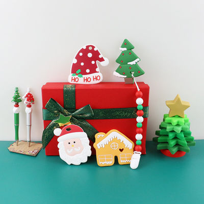 BPA Free Baby Silicone Toys , Christmas Tree Stacker For Kids Teether