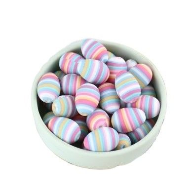 Egg Shape DIY Silicone Teething Bead Chewable For Necklace Making