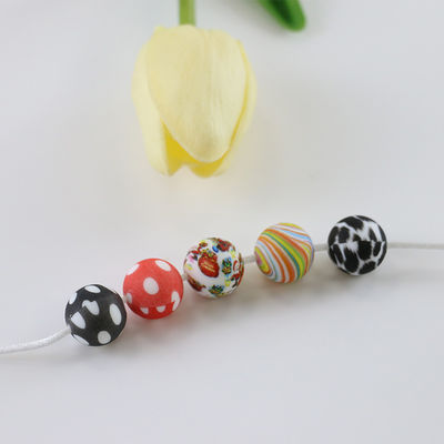Round Printing Silicone Teething Bead BPA Free With 12mm 15mm Size