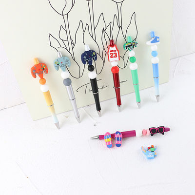 BPA Free Baby Chew Beads , Food Grade Silicone Focal Beads For Pens