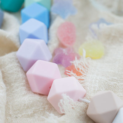 17mm Hexagon Silicone Teething Bead Eco Friendly Safety Chewable For Baby Teething