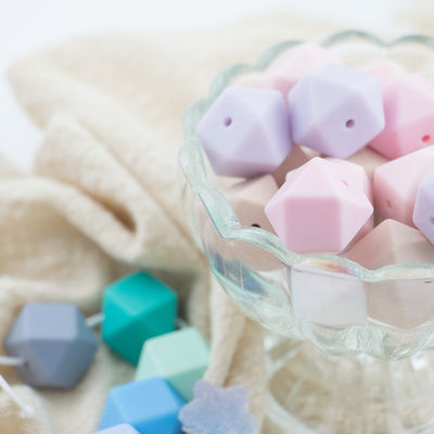 17mm Hexagon Silicone Teething Bead Eco Friendly Safety Chewable For Baby Teething