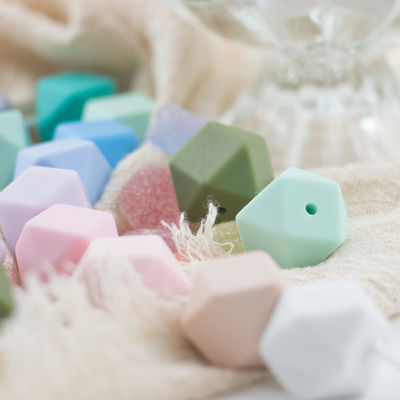 17mm Hexagon Silicone Teething Bead Eco Friendly Safety Chewable For Baby Teething