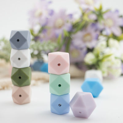 17mm Hexagon Silicone Teething Bead Eco Friendly Safety Chewable For Baby Teething