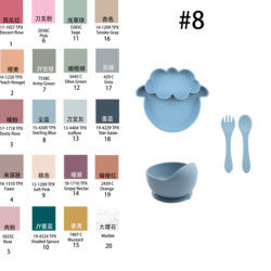 Modern Style Silicone Dinnerware Set , BPA Free Baby Silicone Plate bowl cup bib spoon fork feeding Set