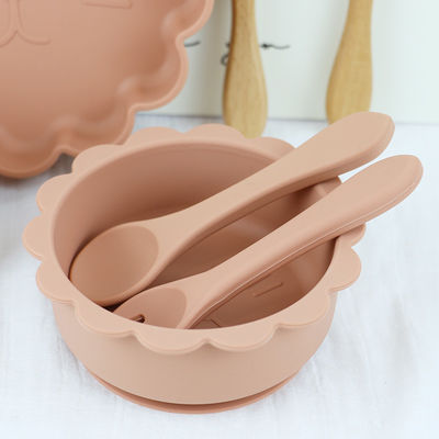 5 Pcs Non Slip Baby Feeding Silicone Set Waterproof BPA Free For Children