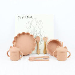 5 Pcs Non Slip Baby Feeding Silicone Set Waterproof BPA Free For Children