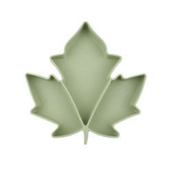Food Grade Toddler Silicone Plates , Maple Shape Suction Divided Plate Unbreakable