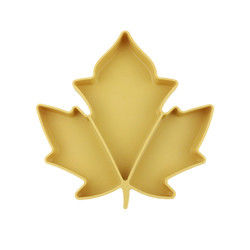 Food Grade Toddler Silicone Plates , Maple Shape Suction Divided Plate Unbreakable