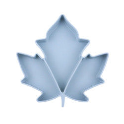 Food Grade Toddler Silicone Plates , Maple Shape Suction Divided Plate Unbreakable