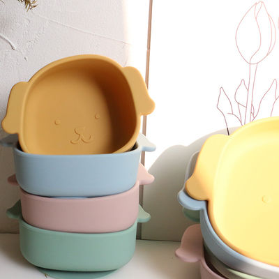 Dog Shape Toddler Silicone Plates Food Grade Non Toxic Eco Friendly