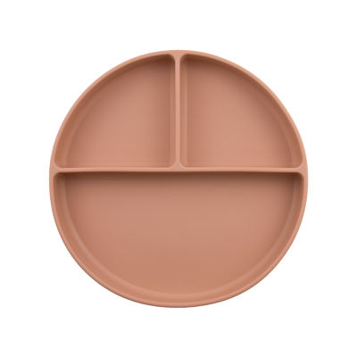 Suction Type Silicone Baby Plate Set Round Shaped For Toddler Feeding