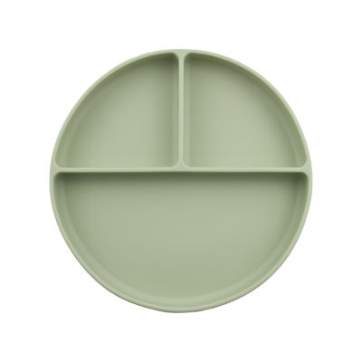 Suction Type Silicone Baby Plate Set Round Shaped For Toddler Feeding