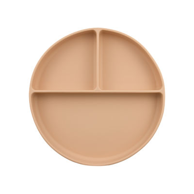 Suction Type Silicone Baby Plate Set Round Shaped For Toddler Feeding