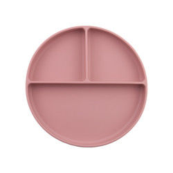 Suction Type Silicone Baby Plate Set Round Shaped For Toddler Feeding