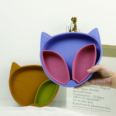 Eco Friendly Baby Silicone Suction Plate Silicone Dinnerware Set For Toddler Feeding