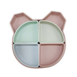 Bear Panda Shape Toddler Silicone Plates Set Non Toxic Eco Friendly