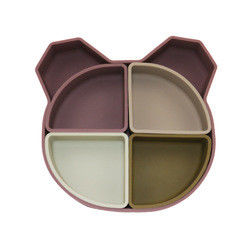 Bear Panda Shape Toddler Silicone Plates Set Non Toxic Eco Friendly