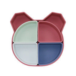 Bear Panda Shape Toddler Silicone Plates Set Non Toxic Eco Friendly
