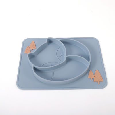 Suction Divided Toddler Silicone Plates Soft With Customize Logo