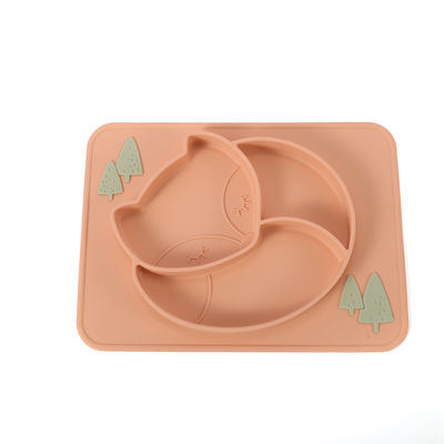 Suction Divided Toddler Silicone Plates Soft With Customize Logo