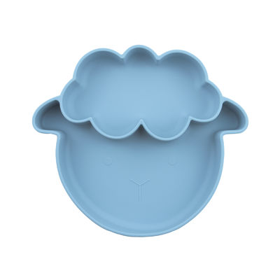 Multiple Colors Non Slip Toddler Silicone Plates With Sheep Style Suction Type