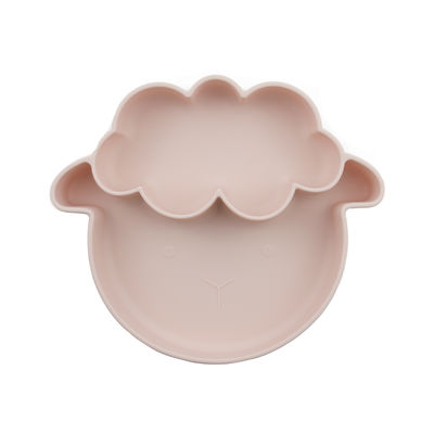 Multiple Colors Non Slip Toddler Silicone Plates With Sheep Style Suction Type